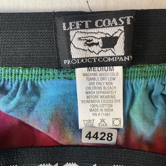 Left Coast Men Shorts Boxer MEDIUM Multicolor Tie Dye Casual 4.5" Inseam - Picture 2 of 8